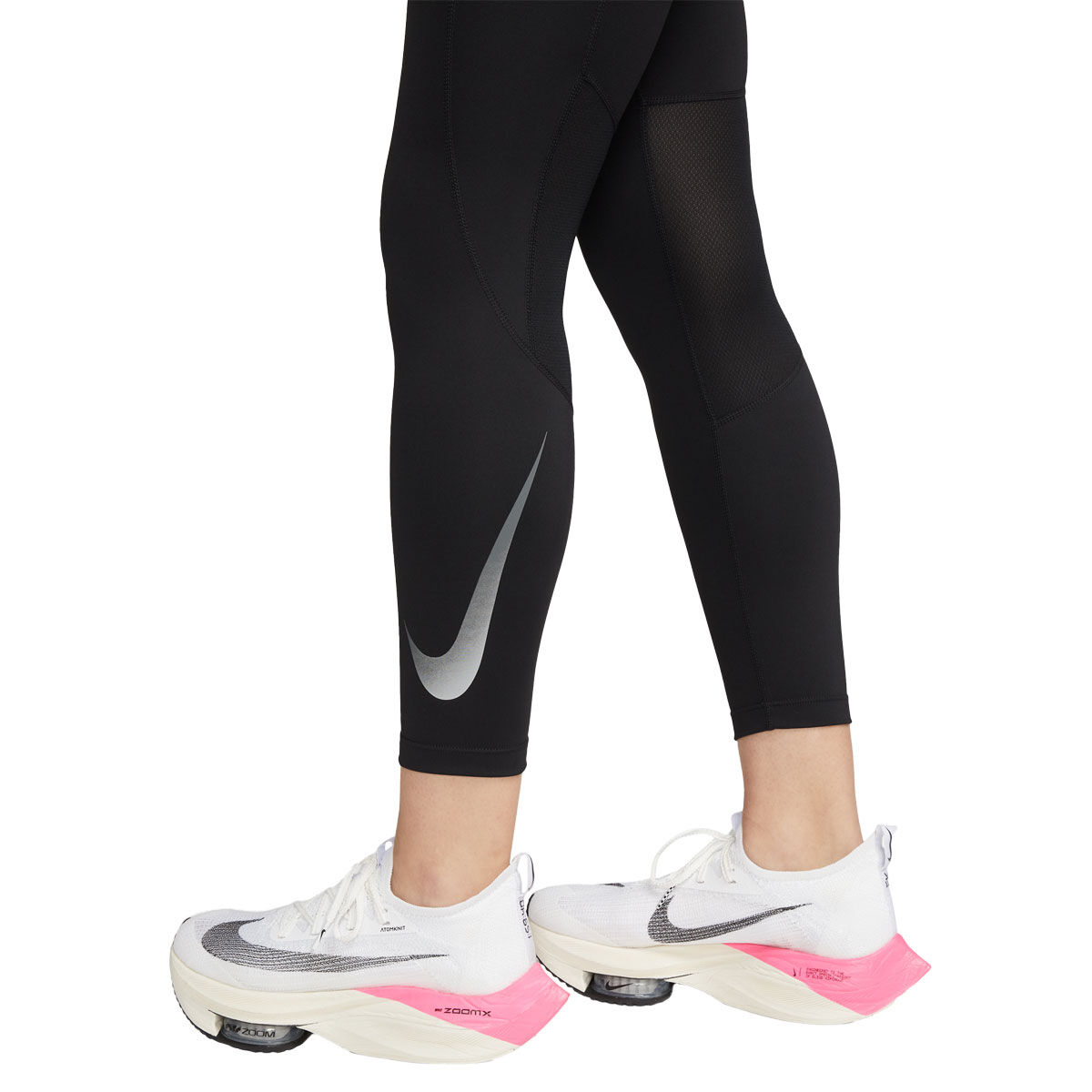 Nike Womens Fast Swoosh Dri-FIT Mid Rise 7/8 Running Tights - Black slider