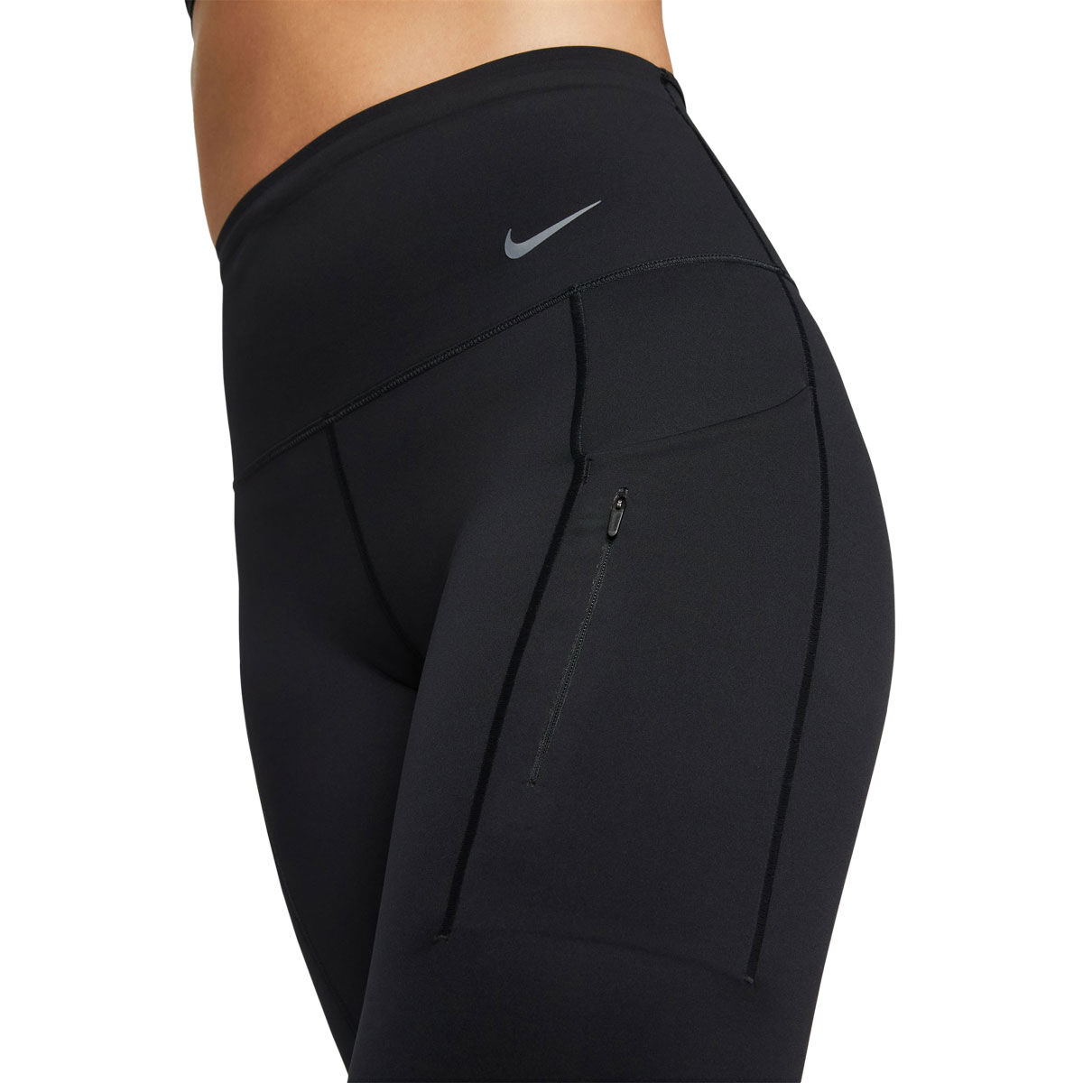 Nike Womens Go Dri-FIT Firm Support High Rise 7/8 Tights - Black slider