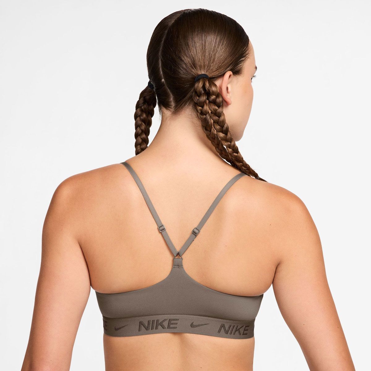 Nike Womens Indy Dri-FIT Light Support Padded Adjustable Sports Bra - Brown slider