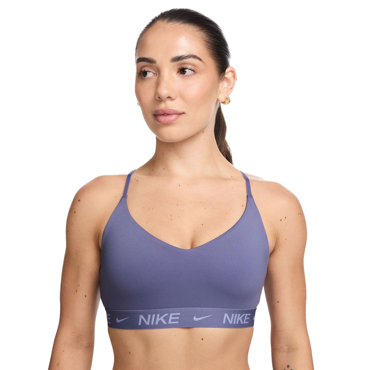 Nike Womens Indy Dri-FIT Light Support Padded Sports Bra - Amethyst
