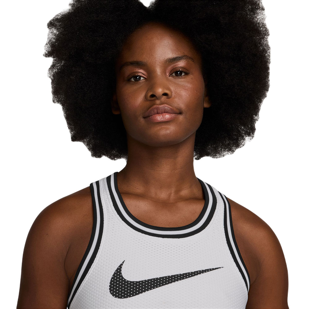 Nike Womens Light Support Jersey Sports Bra - White/Black slider