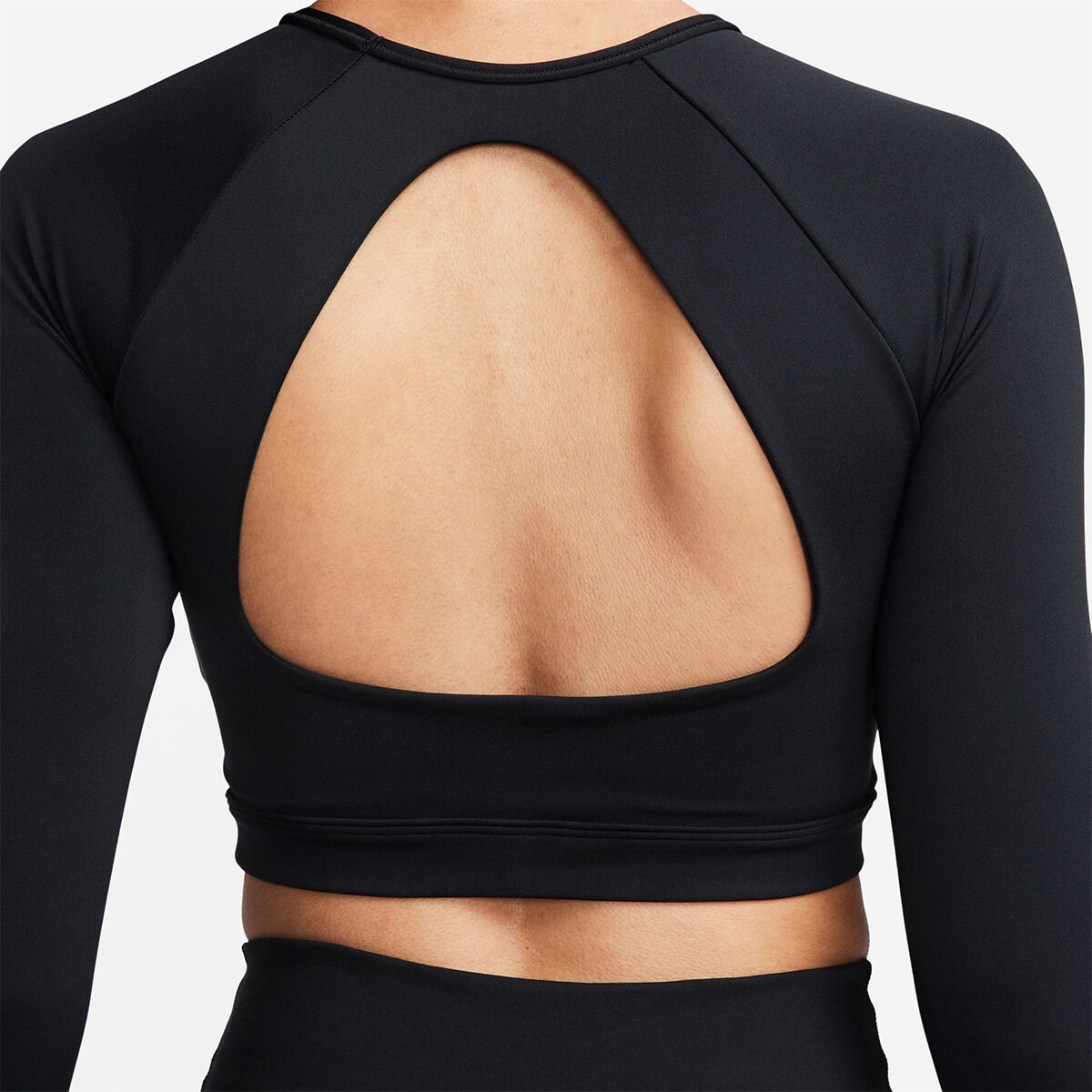 Nike Womens Long Sleeve Cropped Sports Bra Black XL - Black slider