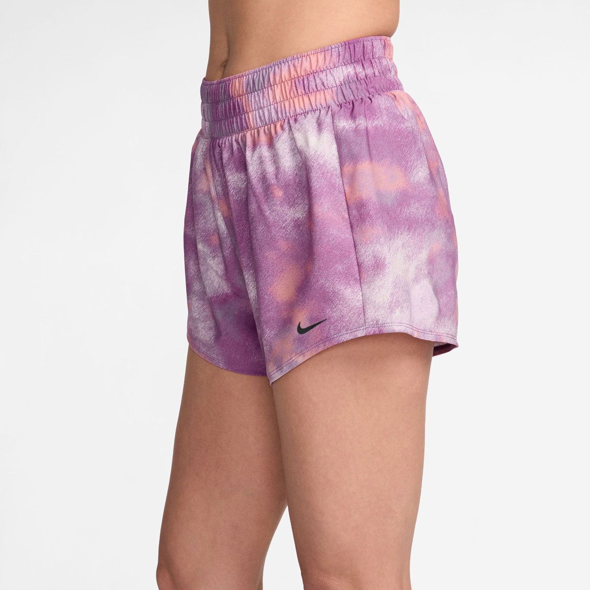 Nike Womens One Dri-FIT High Rise 3 Inch Brief-Lined Printed Shorts - Fuschia slider