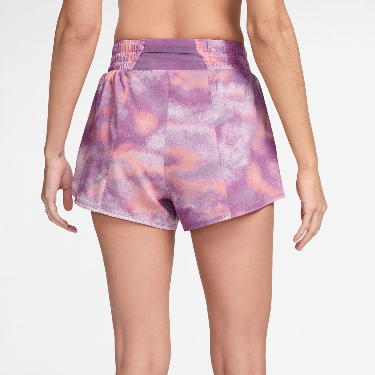 Nike Womens One Dri-FIT High Rise 3 Inch Brief-Lined Printed Shorts - Fuschia slider