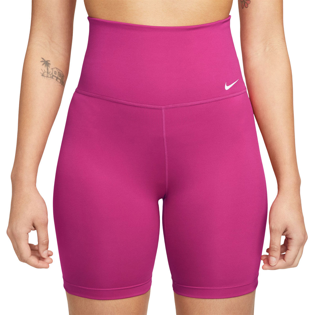 Nike Womens One Dri-FIT High Rise 7 Inch Short Tights - Pink slider