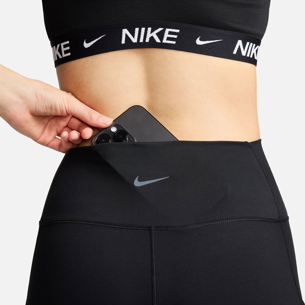 Nike Womens One Dri-FIT High Rise 7/8 Pocket Tights - Black slider