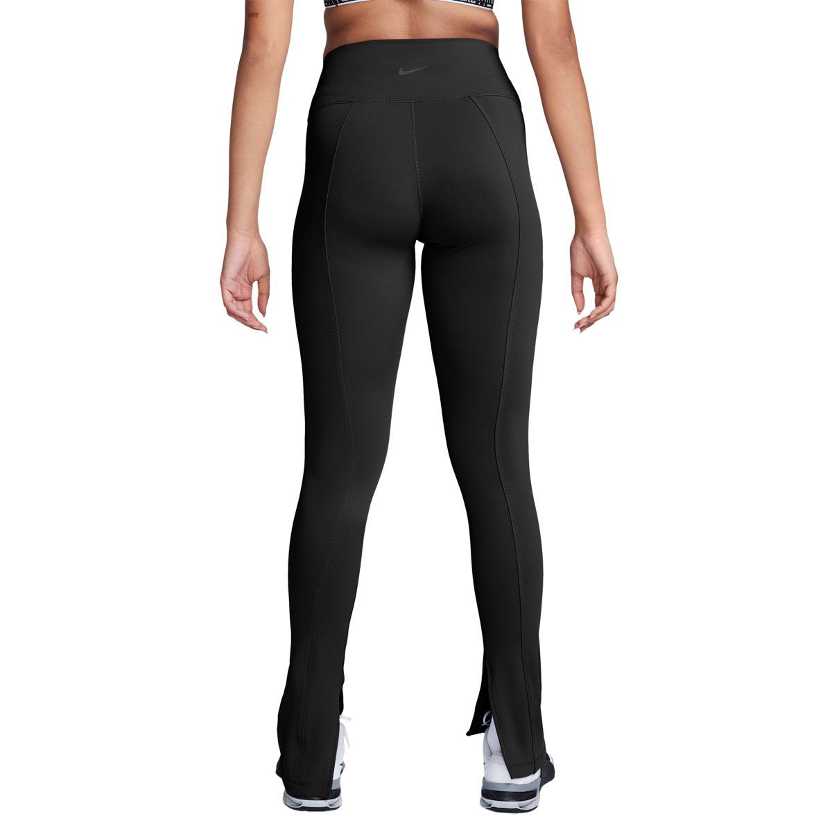 Nike Womens One Dri-FIT High Rise Split Hem Tights - Black slider