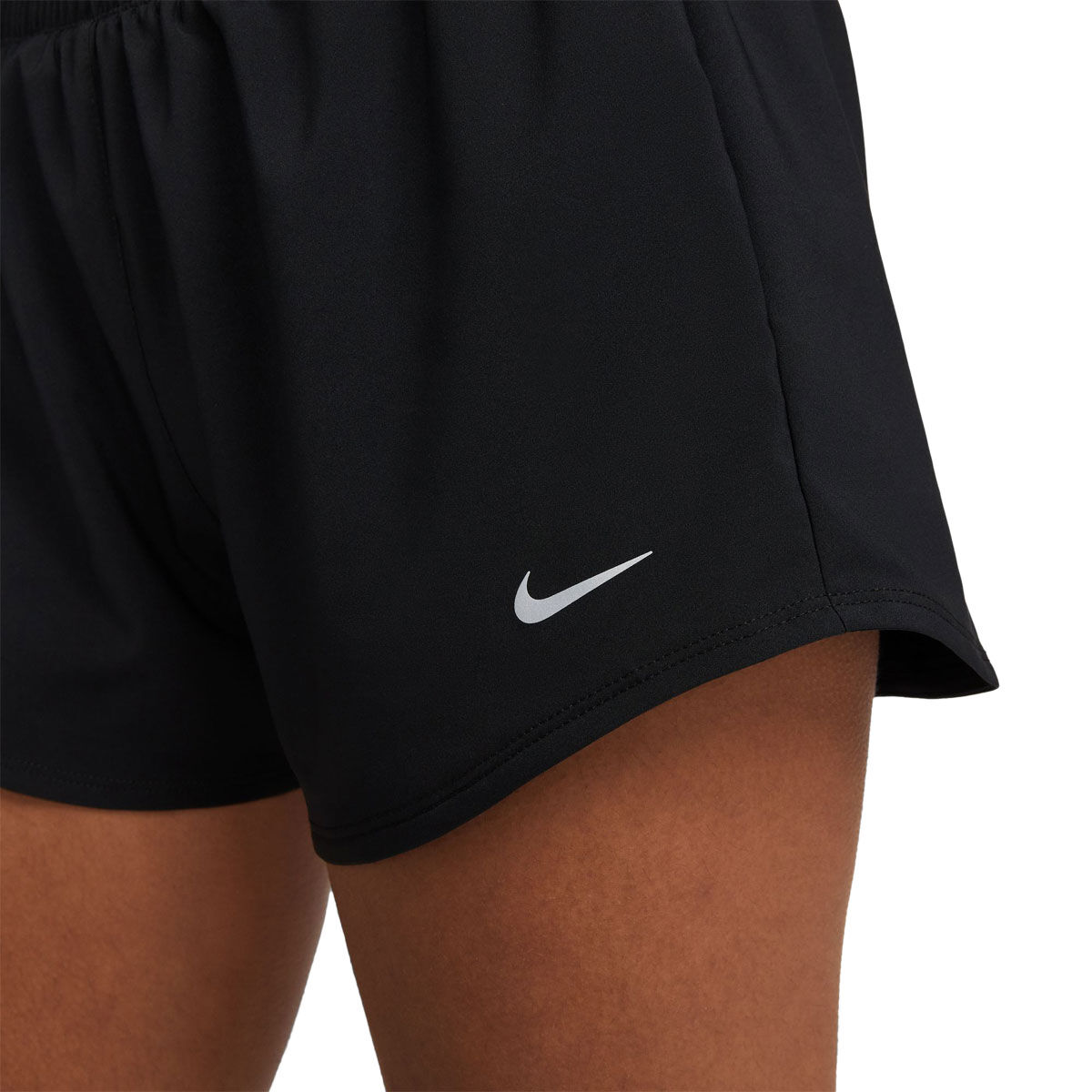 Nike Womens One Dri-FIT Mid Rise 3 Inch Brief-Lined Shorts - Black/Silver slider