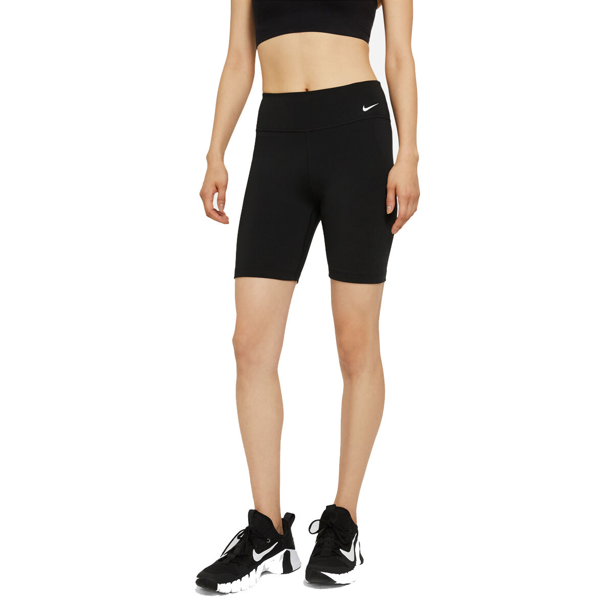 Nike Womens One Dri-FIT Mid Rise 7 Inch Short Tights - Black slider