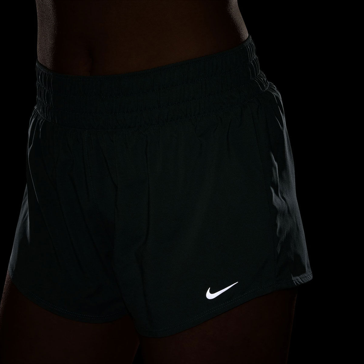 Nike Womens One Dri-FIT Mid Rise Brief-Lined 3 Inch Shorts - Green slider