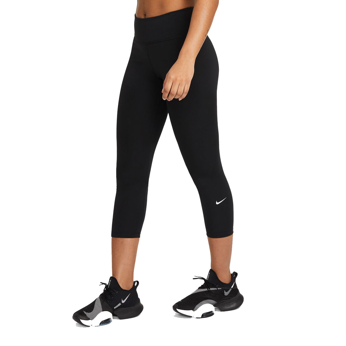 Nike Womens One Dri-FIT Mid Rise Crop Tights - Black slider