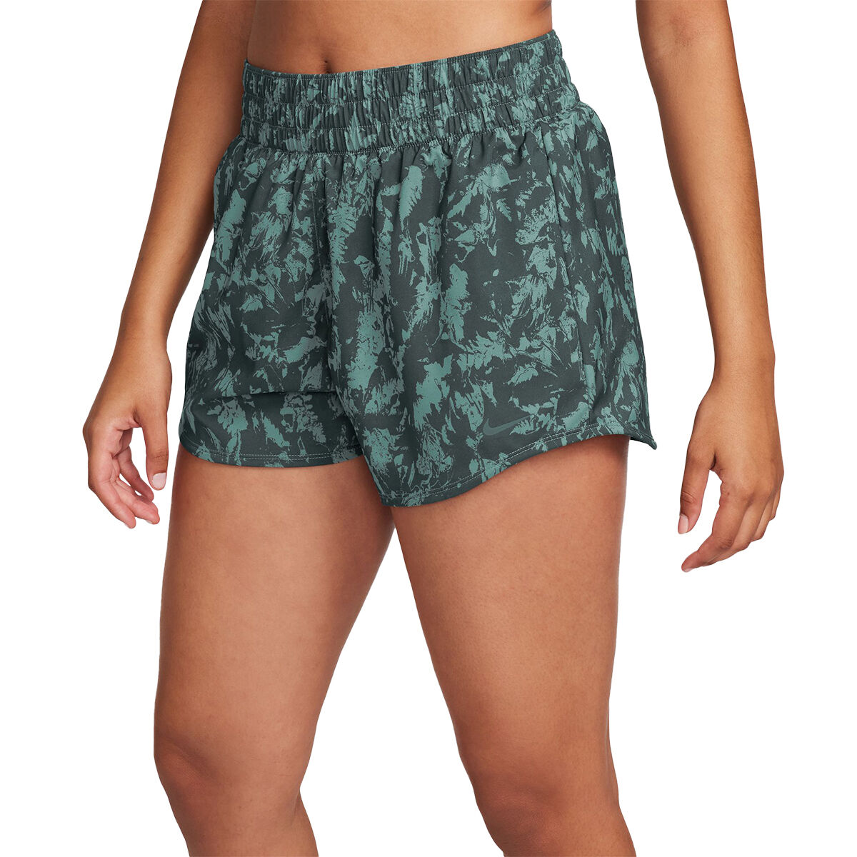 Nike Womens One Dri-FIT Printed Brief-Lined 3 Inch Shorts - Green slider