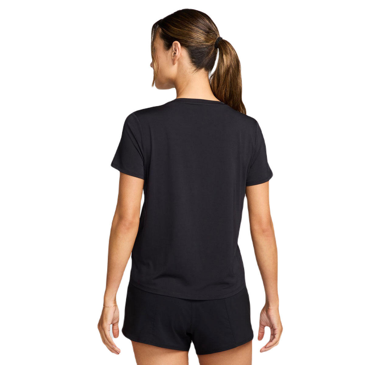 Nike Womens One Dri-FIT Swoosh Graphic Running Top - Black/White slider