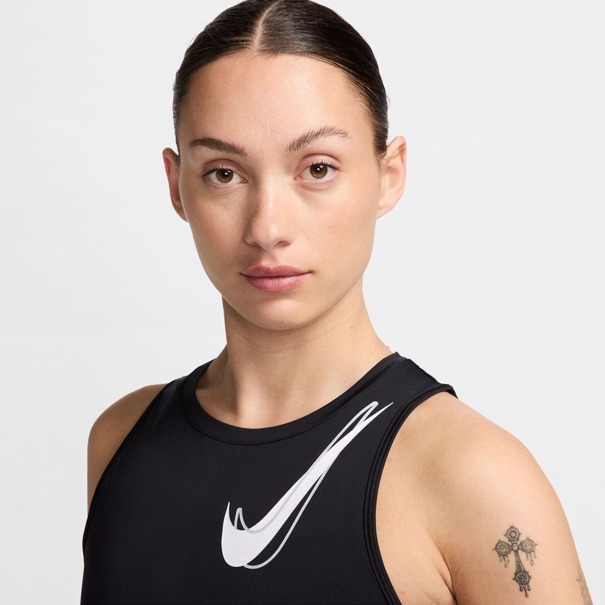 Nike Womens One Swoosh Dri-FIT Running Tank - Black slider