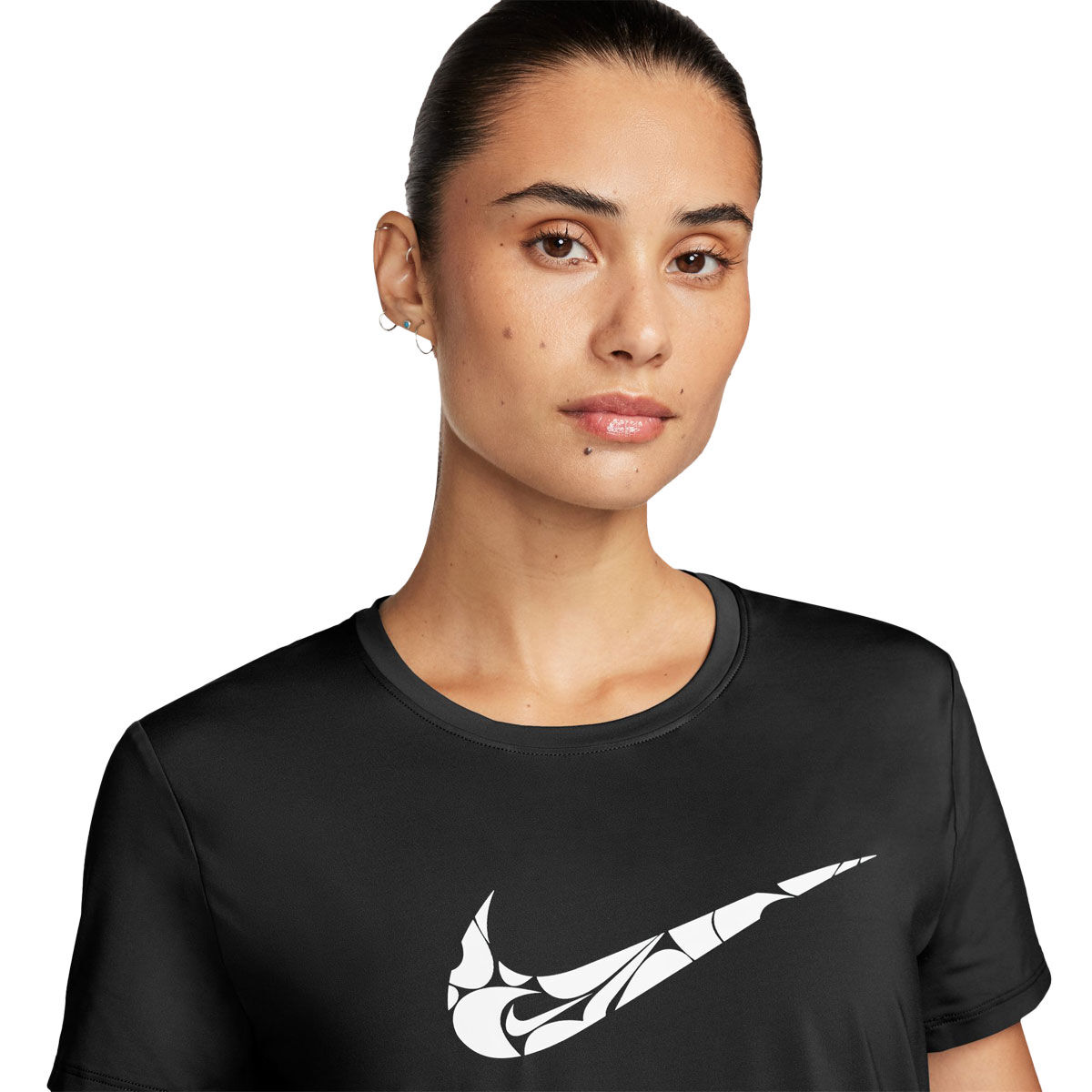 Nike Womens One Swoosh Dri-FIT Running Tee - Black slider