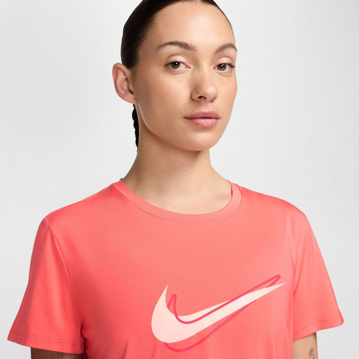 Nike Womens One Swoosh Dri-FIT Short Sleeve Running Tee - Black slider