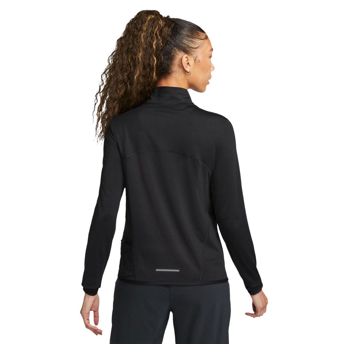 Nike Womens Swift Dri-FIT Element UV 1/2 Zip Long Sleeve Running Top - Black slider