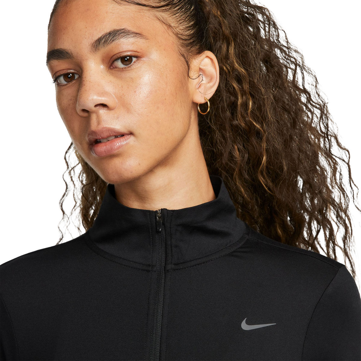 Nike Womens Swift Dri-FIT Element UV 1/2 Zip Long Sleeve Running Top - Black slider