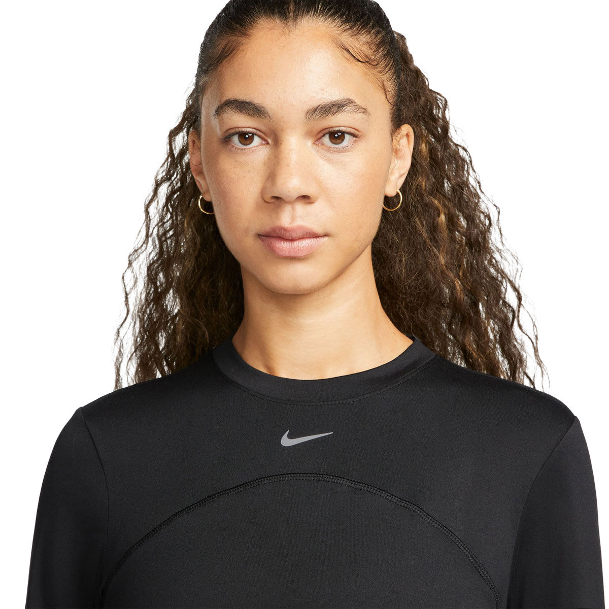 Nike Womens Swift Dri-FIT Element UV Long Sleeve Running Top - Black slider