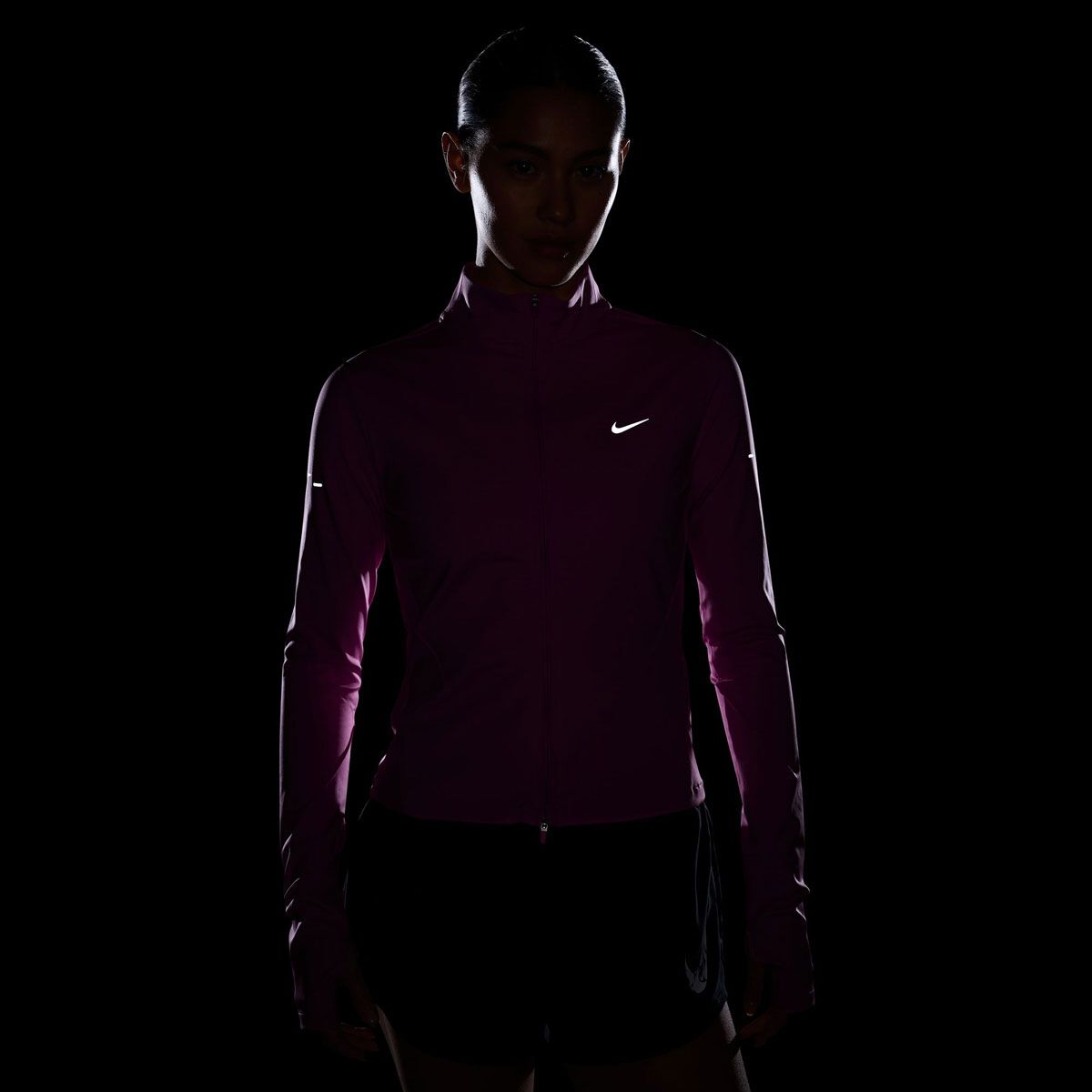 Nike Womens Swift Dri-FIT Full Zip Running Midlayer Top - Pink slider