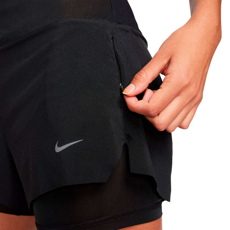 Nike Womens Swift Dri-FIT Mid Rise 3 Inch 2 in 1 Running Shorts - Black slider