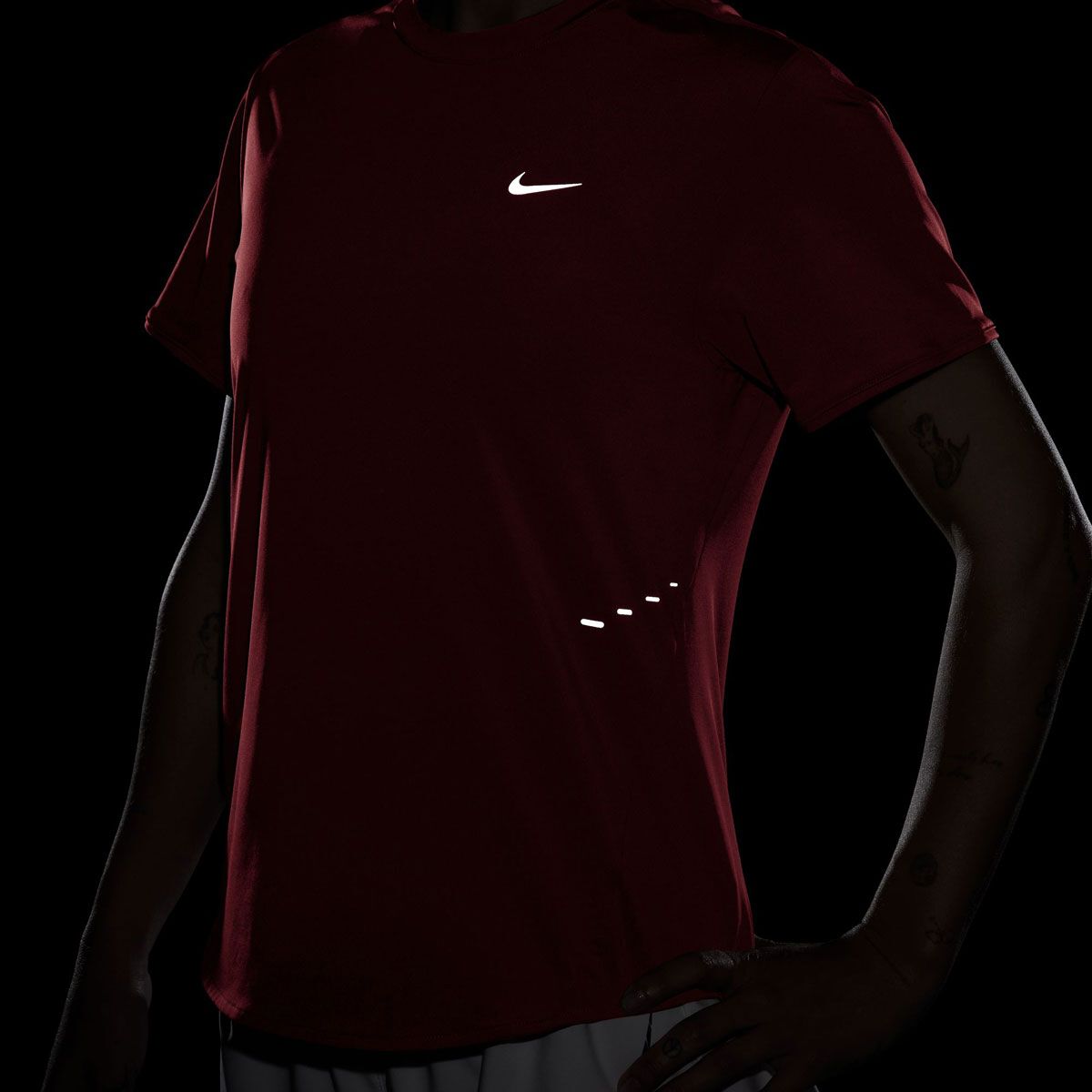 Nike Womens Swift Dri-FIT Short Sleeve Running Top - Crimson slider