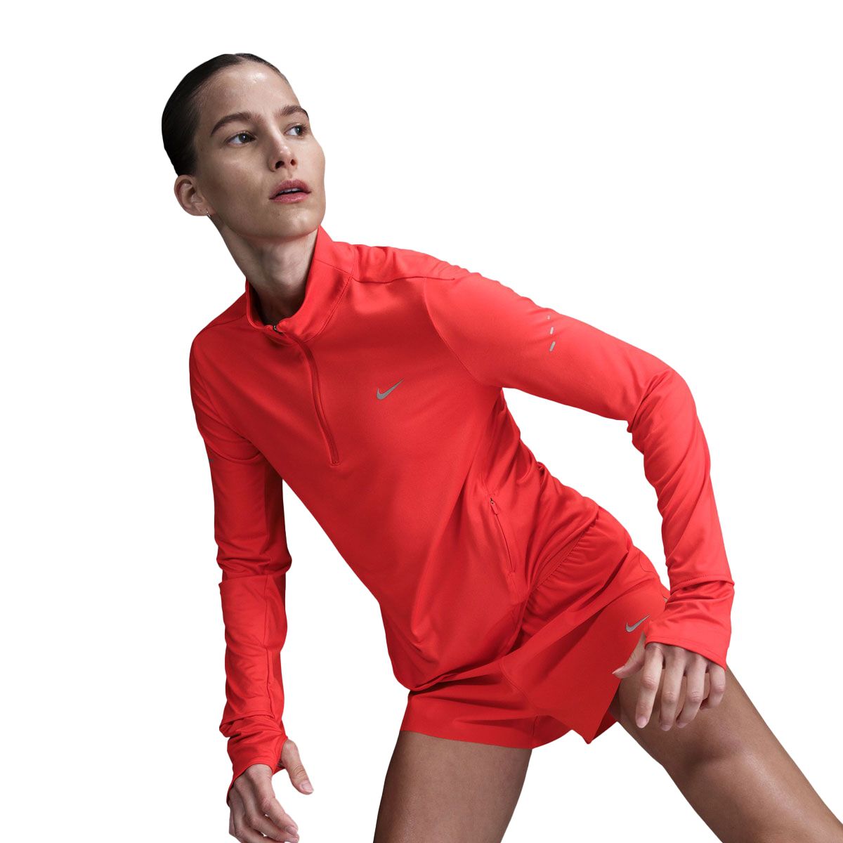 Nike Womens Swift Dri-FIT UV Half Zip Running Top Crimson L - Crimson slider