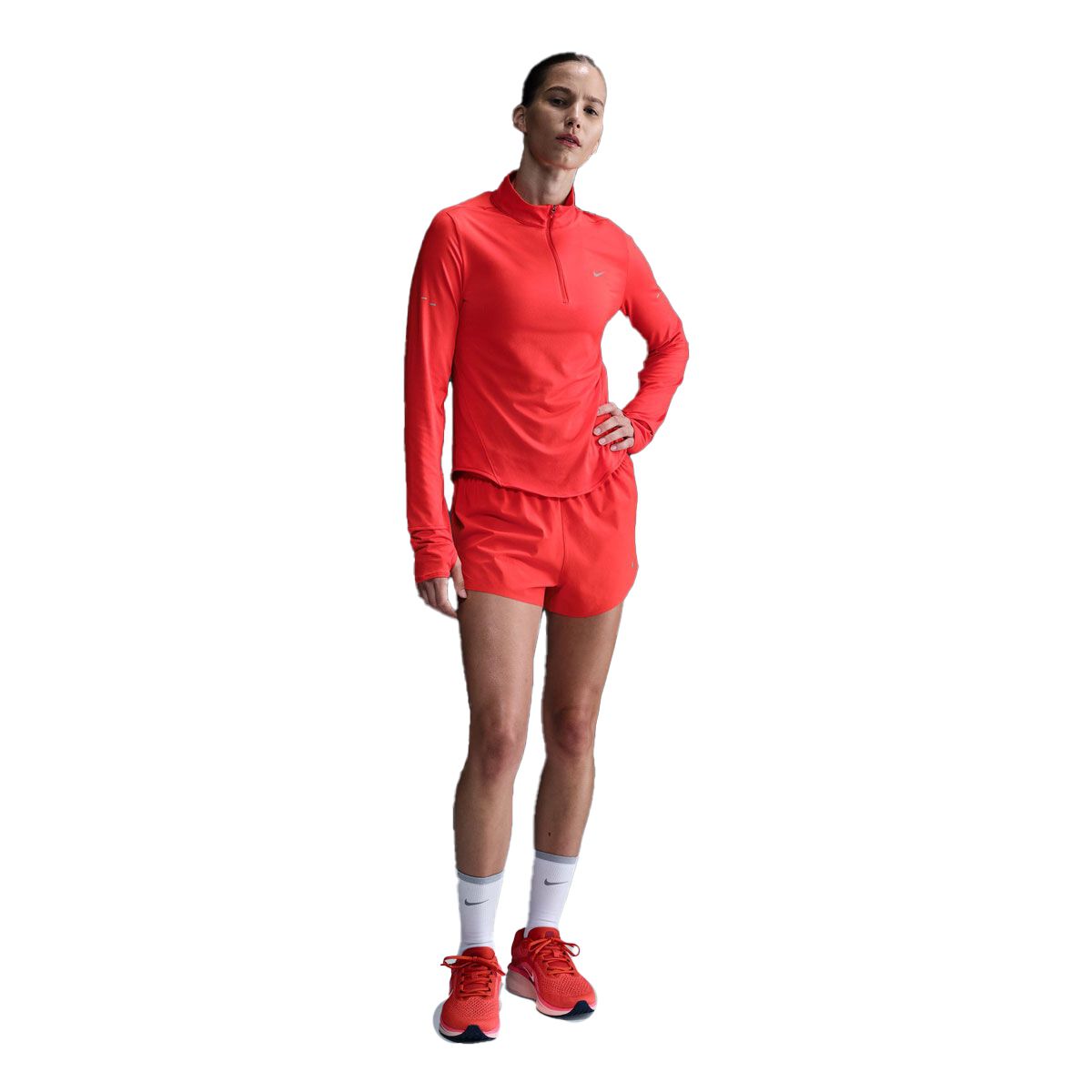 Nike Womens Swift Dri-FIT UV Half Zip Running Top Crimson L - Crimson slider
