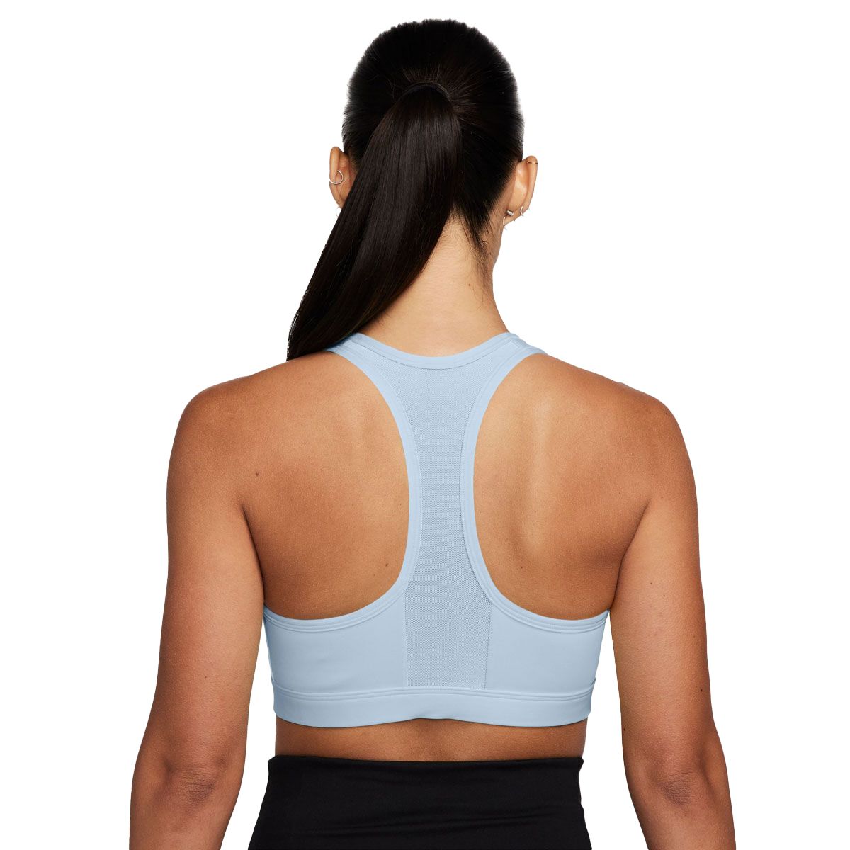 Nike Womens Swoosh Dri-FIT Front Zip Medium Support Padded Sports Bra Lightblue M - Lightblue slider