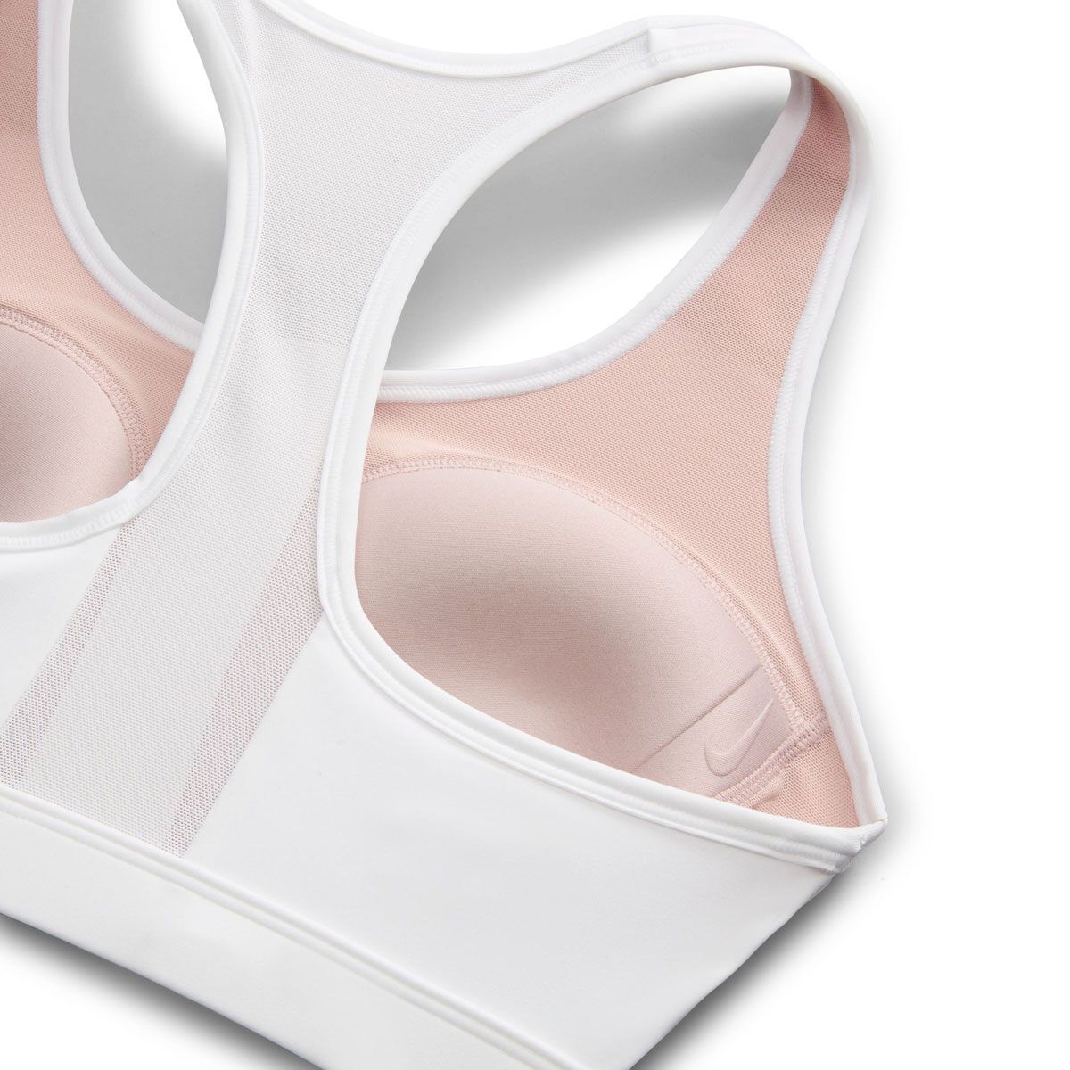 Nike Womens Swoosh Dri-FIT Mid Support Front Zip Sports Bra - White slider