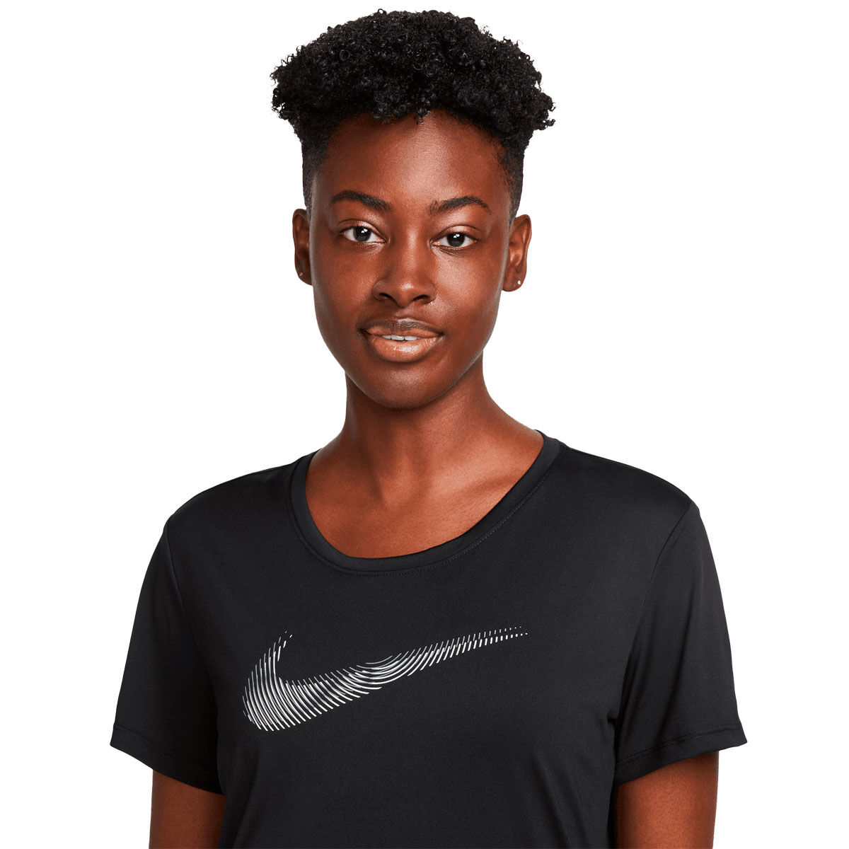 Nike Womens Swoosh Dri-FIT Running Tee - Black slider