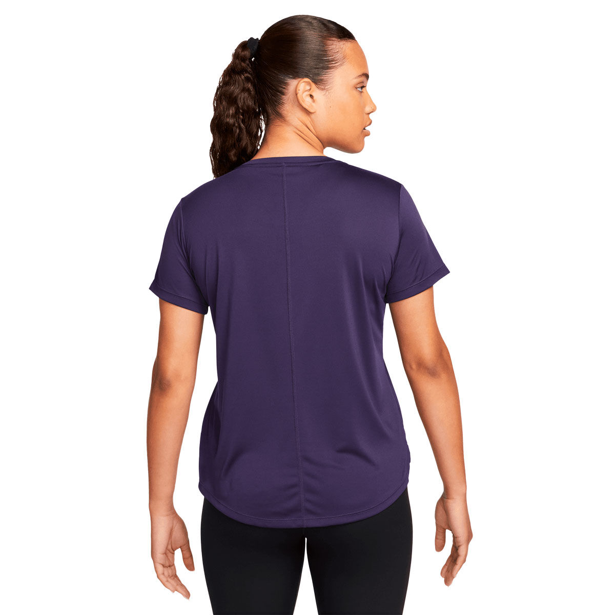 Nike Womens Swoosh Dri-FIT Running Tee Purple XS - Purple slider