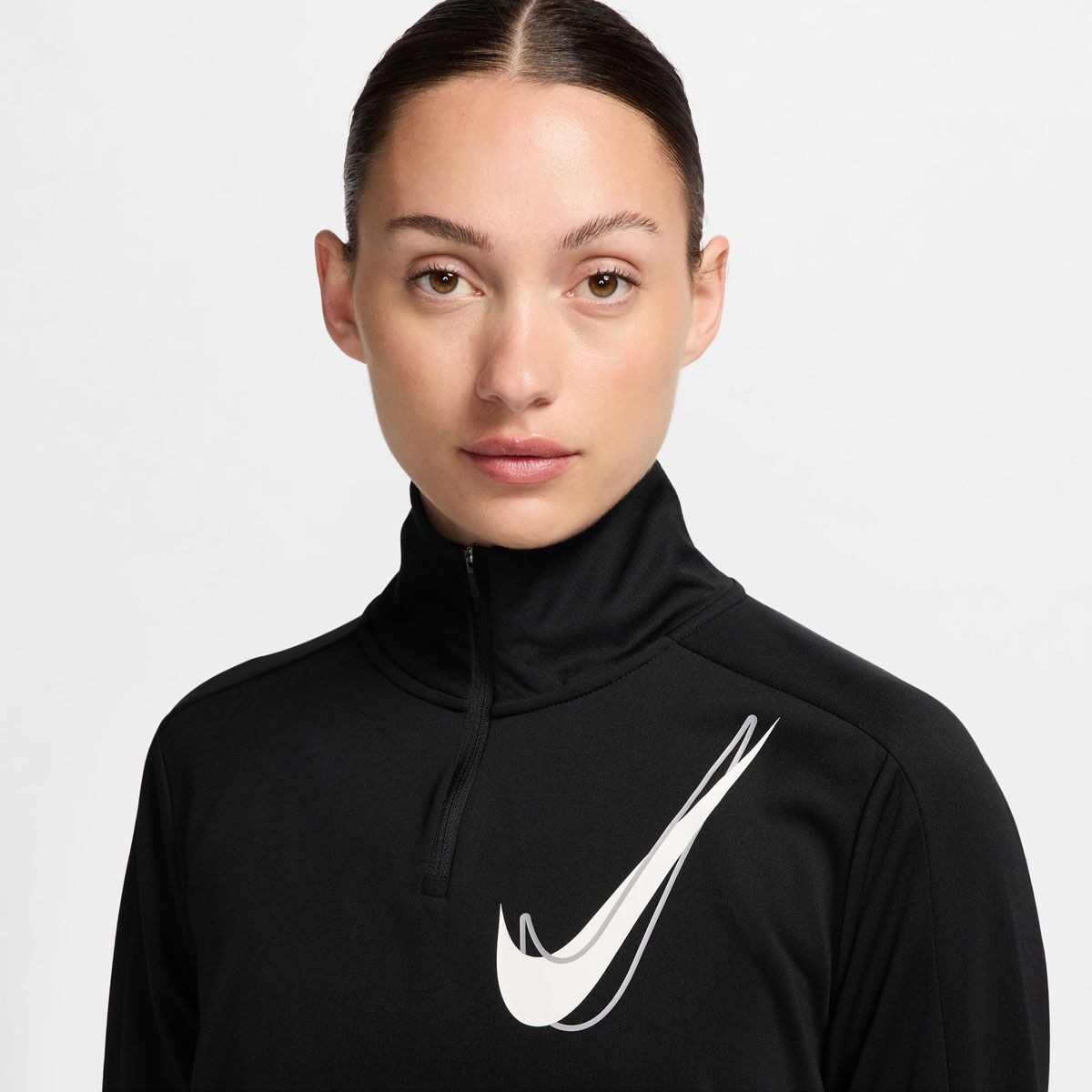 Nike Womens Swoosh Half Zip Running Mid Layer - Orange slider