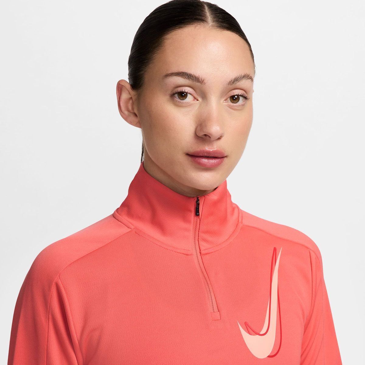 Nike Womens Swoosh Half Zip Running Mid Layer - Orange slider