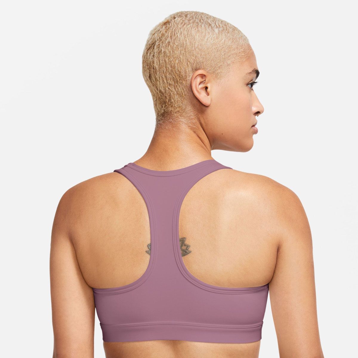 Nike Womens Swoosh Medium Support Padded Logo Sports Bra - Plum slider