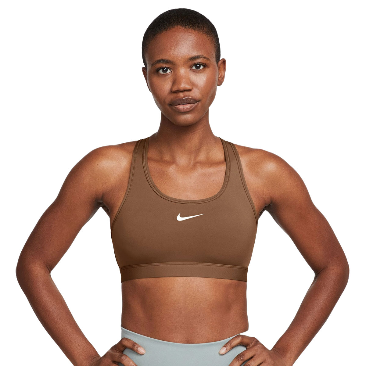 Nike Womens Swoosh Medium Support Padded Sports Bra - Navy slider