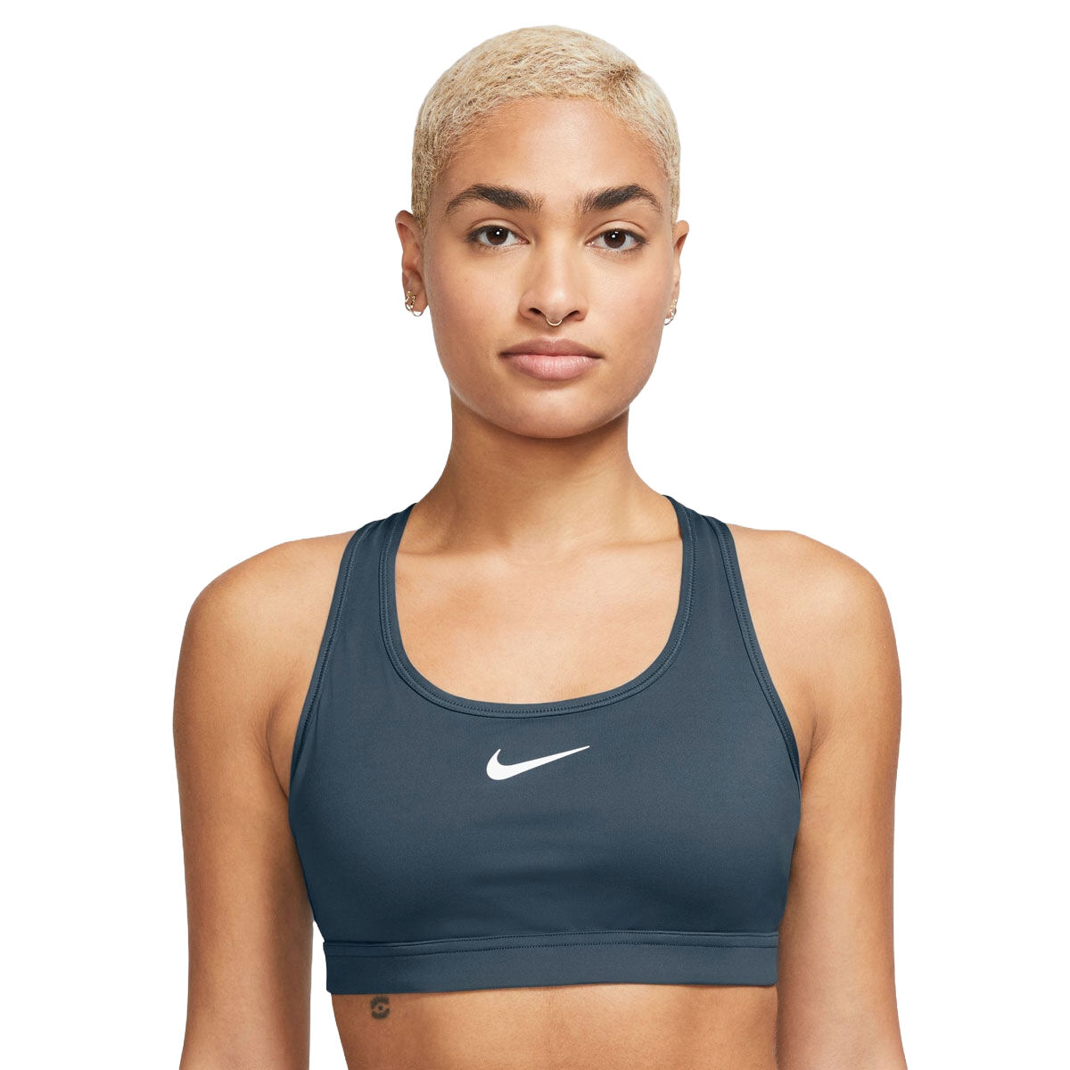 Nike Womens Swoosh Medium Support Padded Sports Bra - Navy slider