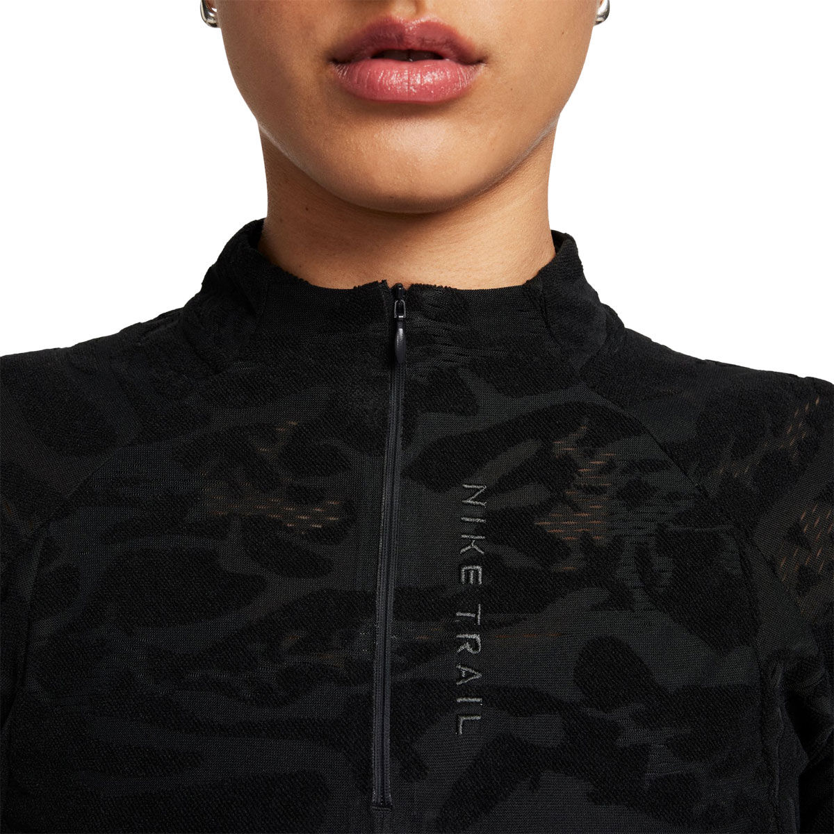 Nike Womens Trail Dri-FIT 1/4 Zip Long Sleeve Top - Black slider