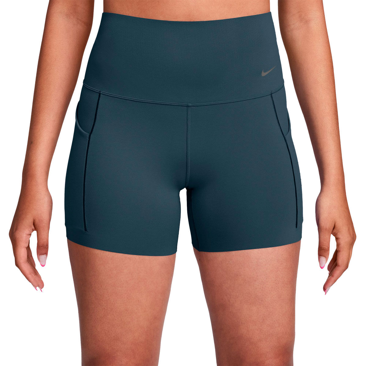 Nike Womens Universa Dri-FIT High Rise 5 Inch Short Tights Navy XS - Navy
