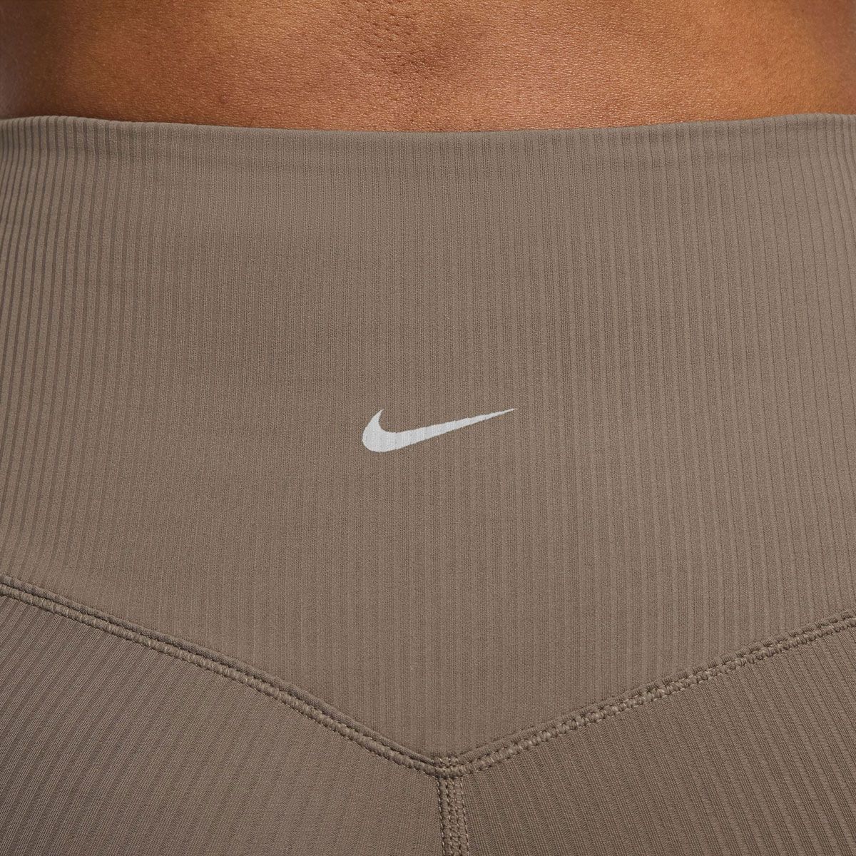 Nike Womens Zenvy Cutout High Rise Ribbed Flare Leggings - Brown slider