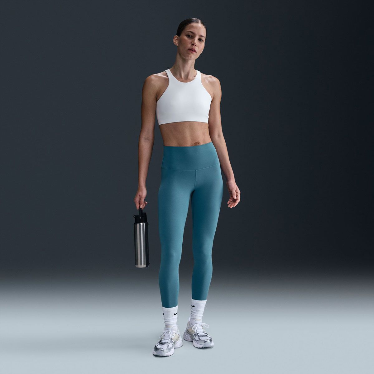 Nike Womens Zenvy Dri-FIT High Rise Full Length Tights - Blue slider