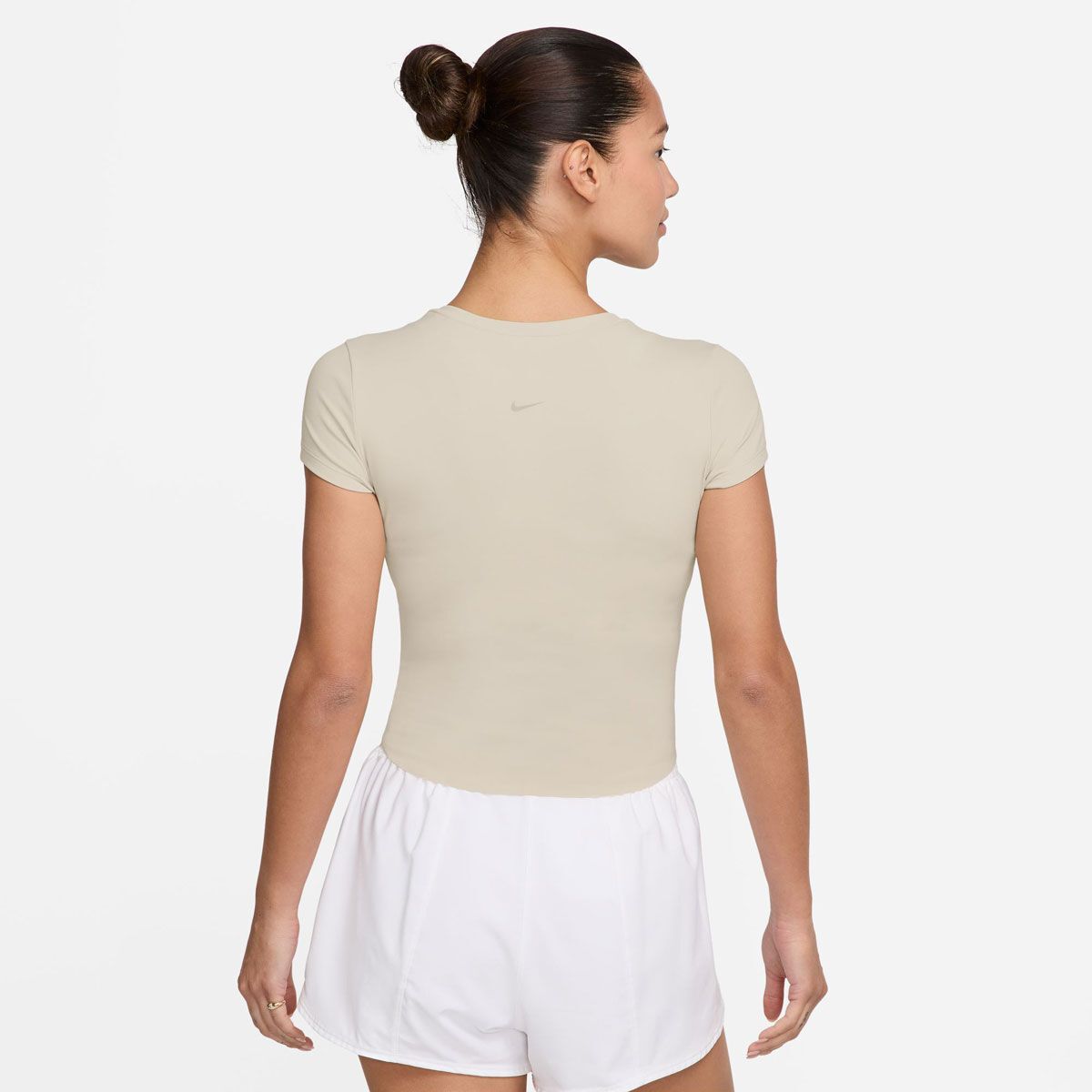 Nike Womens Zenvy Dri-FIT Short Sleeve Tee - Beige slider