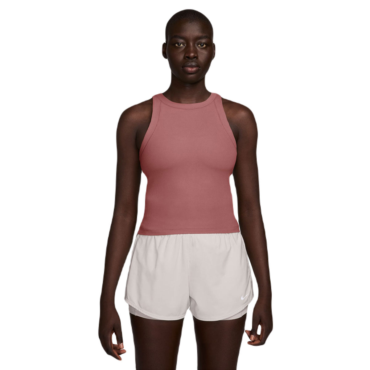 Nike Womens Zenvy Dri-FIT Wide Ribbed Tank Top Pink L - Pink