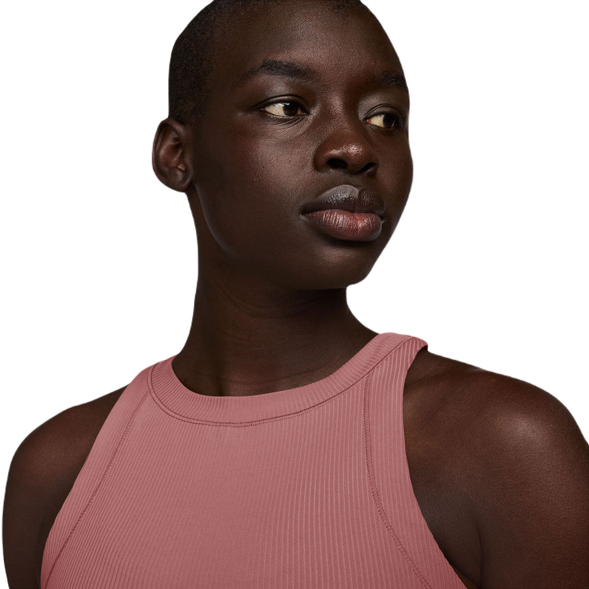 Nike Womens Zenvy Dri-FIT Wide Ribbed Tank Top Pink L - Pink slider