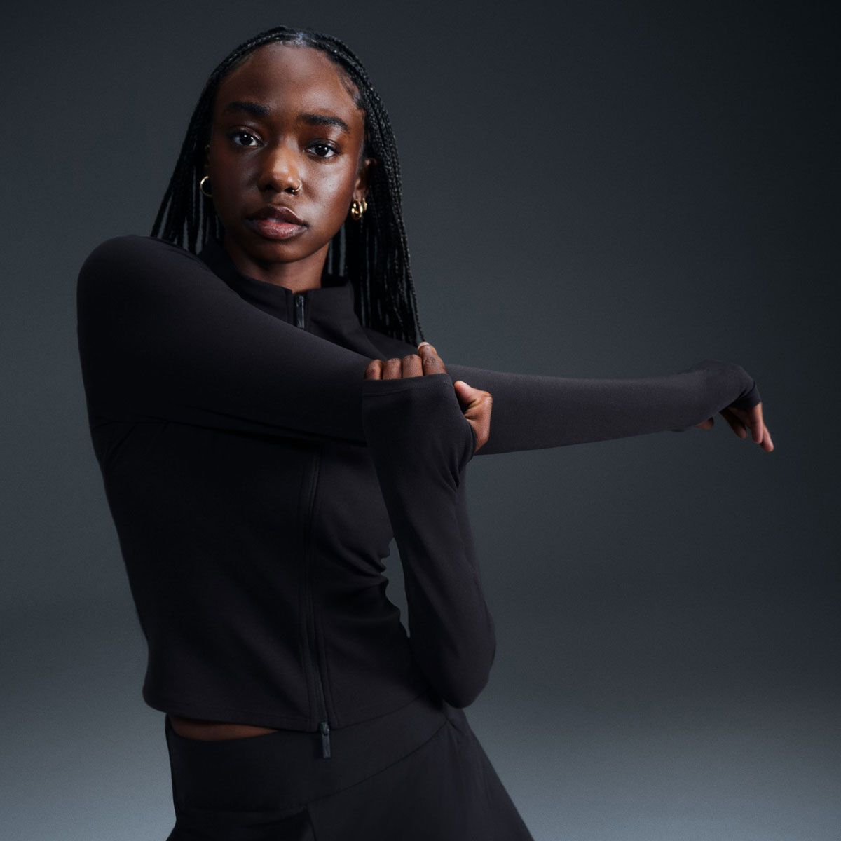 Nike Womens Zenvy InfinaSoft Dri-FIT Full Zip Long Sleeve Training Top - Black slider