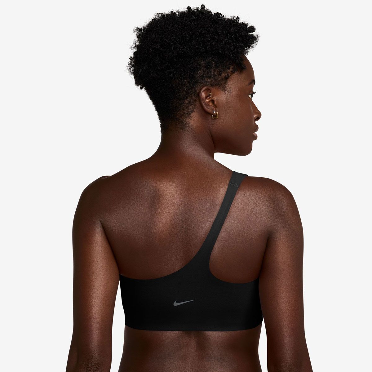 Nike Womens Zenvy Light Support Asymmetrical Padded Sports Bra - Black slider