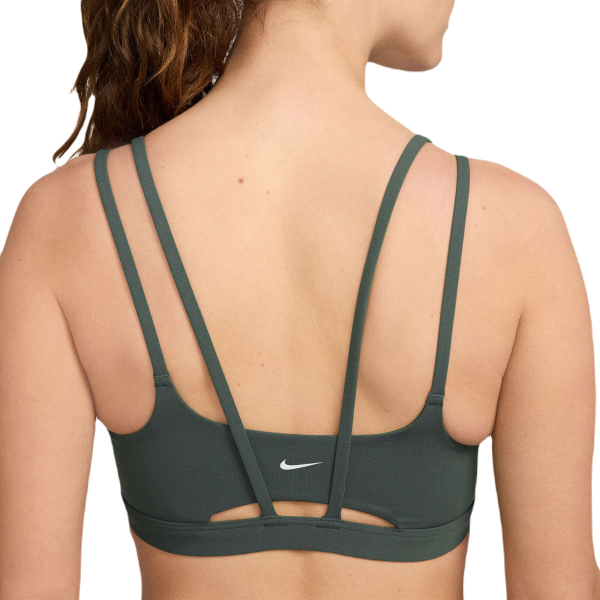 Nike Womens Zenvy Strappy Light Support Padded Sports Bra - Green slider