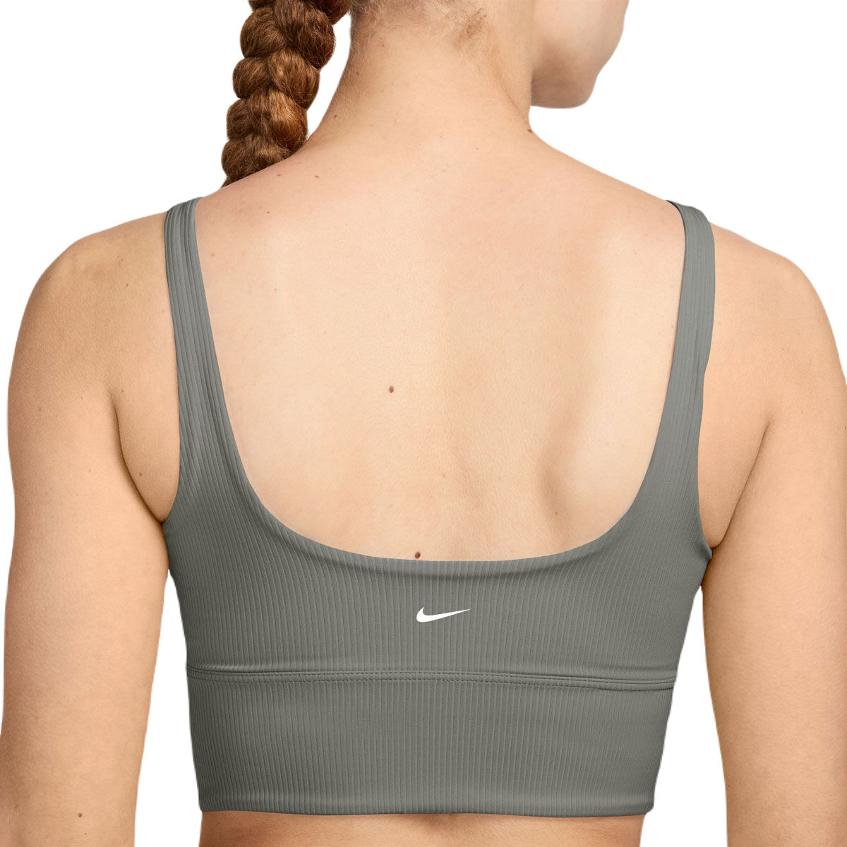 Nike Womens Zenvy Wide Ribbed Light Support Longline Sports Bra - Army slider