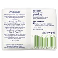 Nivea Gentle Biodegradable Facial Cleansing Wipes for Dry and Sensitive Skin 25 Twin Pack slider