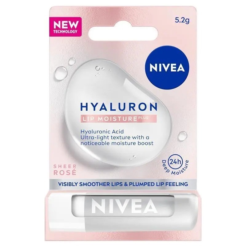 Nivea Hyaluron Lip Moisture Plus Balm Sheer Rose 5.2g